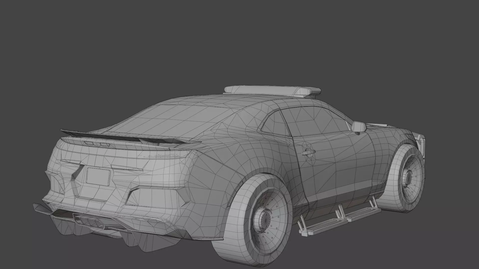 Sci Fi Police Car Rigged 3D Model Futuristic Vehicle 3D model_16