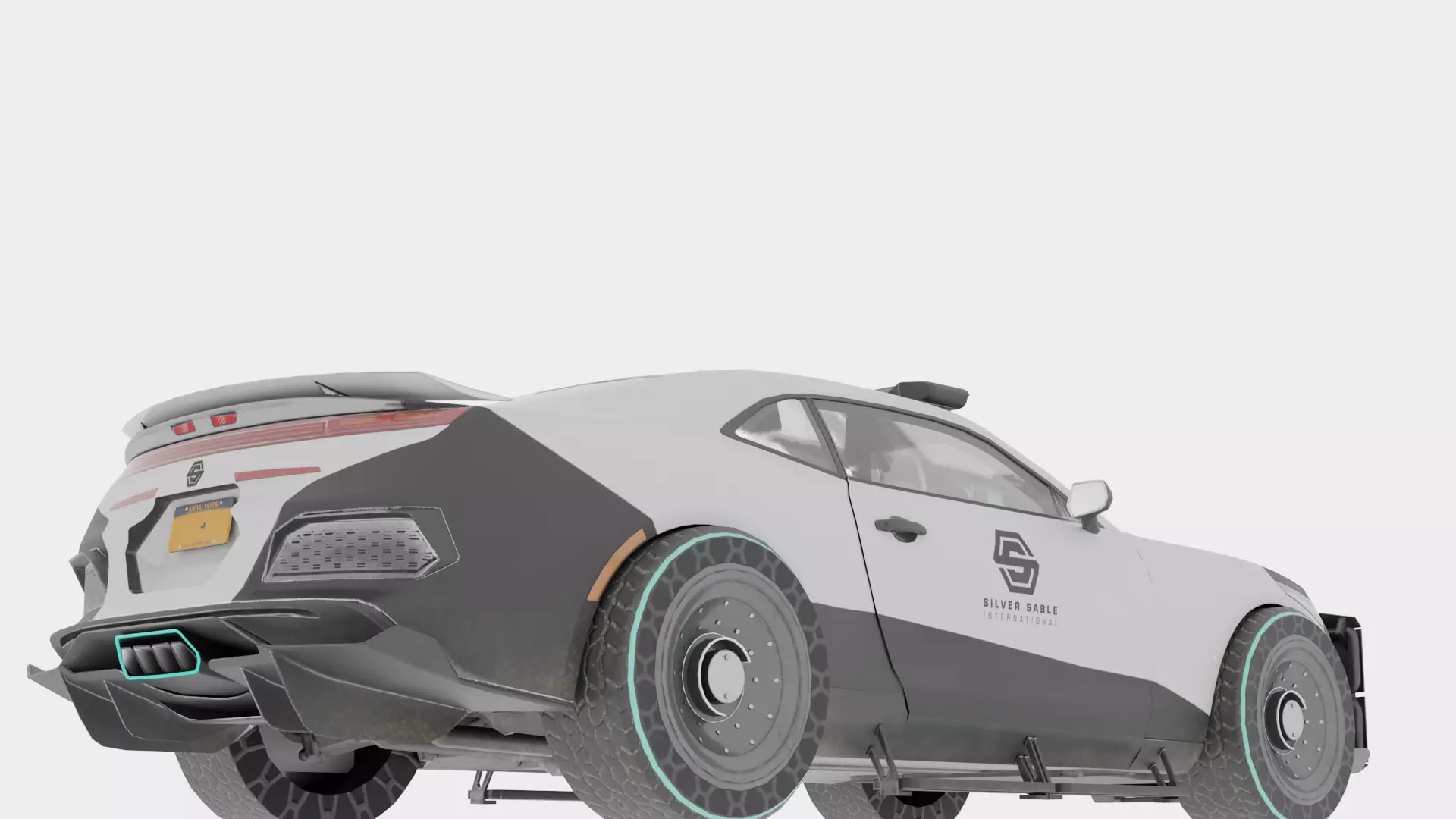 Sci Fi Police Car Rigged 3D Model Futuristic Vehicle 3D model_10