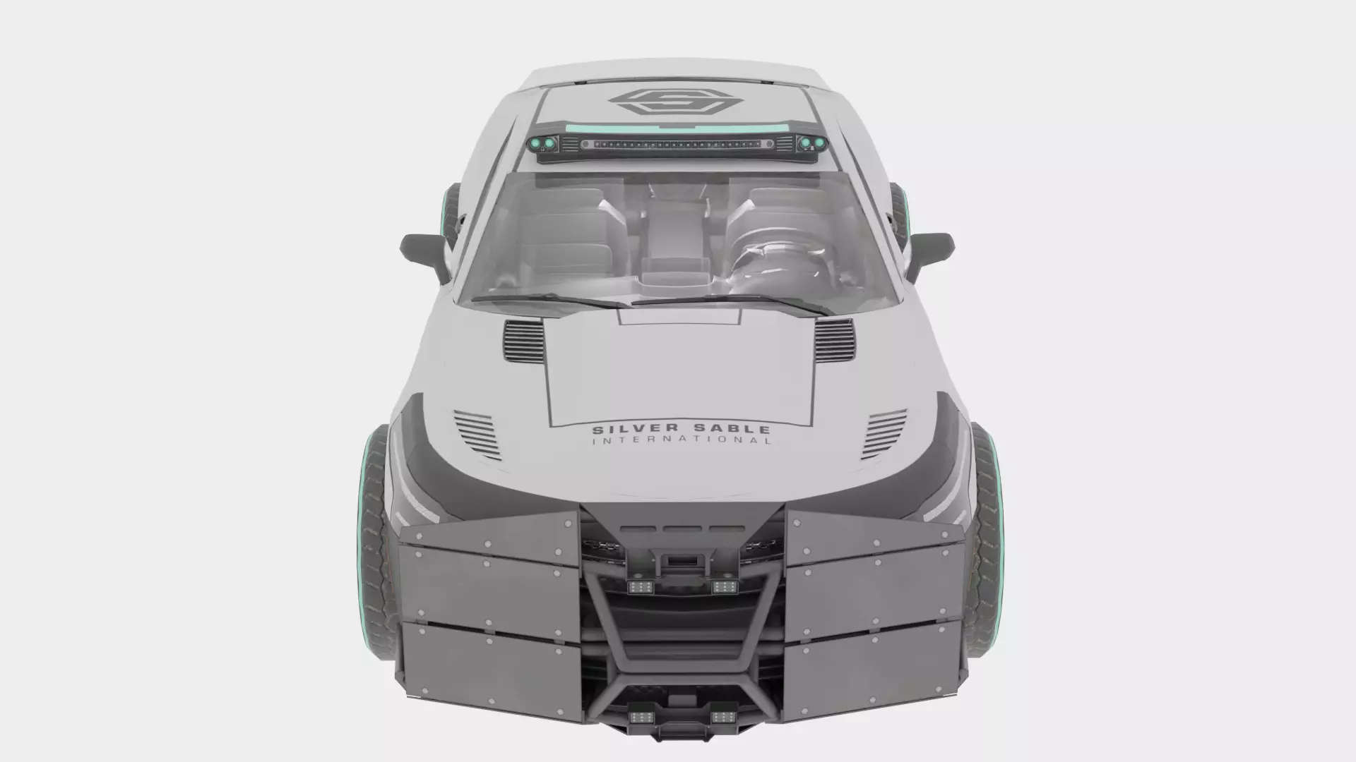 Sci Fi Police Car Rigged 3D Model Futuristic Vehicle 3D model_6