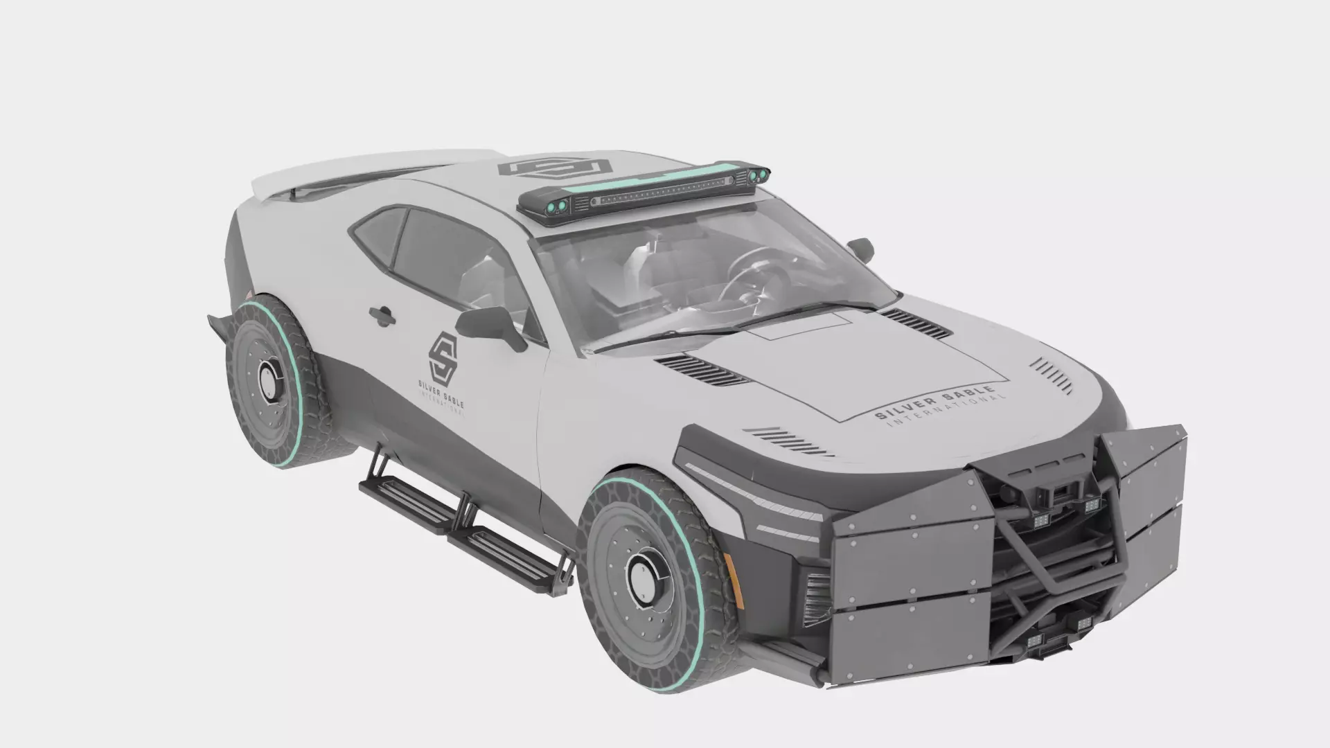 Sci Fi Police Car Rigged 3D Model Futuristic Vehicle 3D model_3
