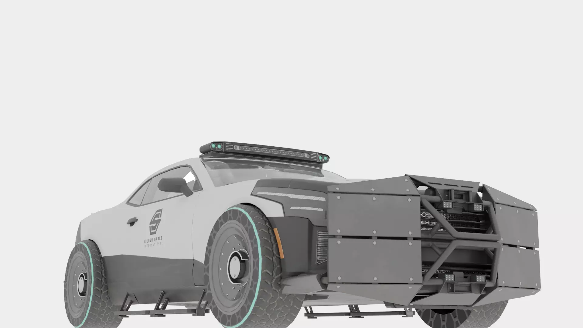 Sci Fi Police Car Rigged 3D Model Futuristic Vehicle 3D model_11