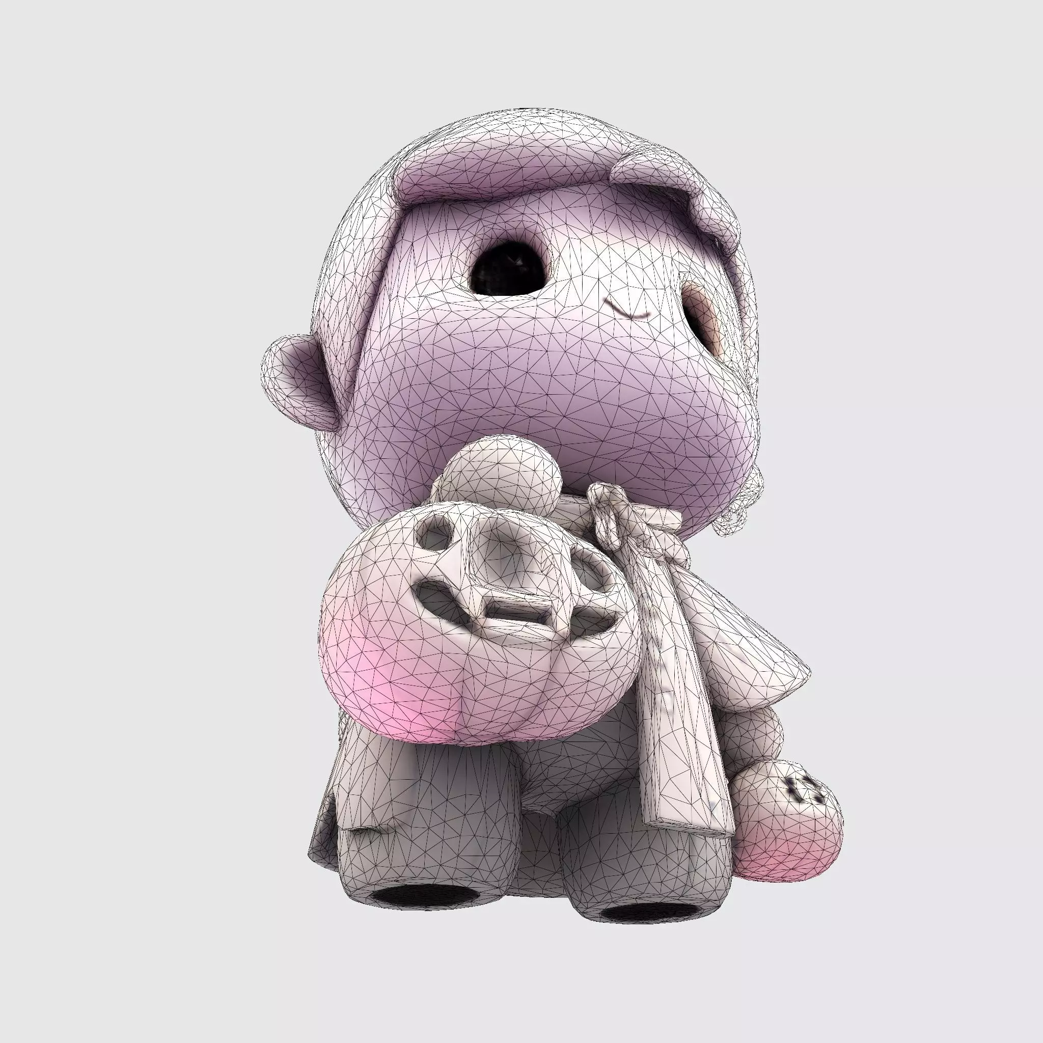 LowPoly Halloween Boy for 3D print 3D print model_29