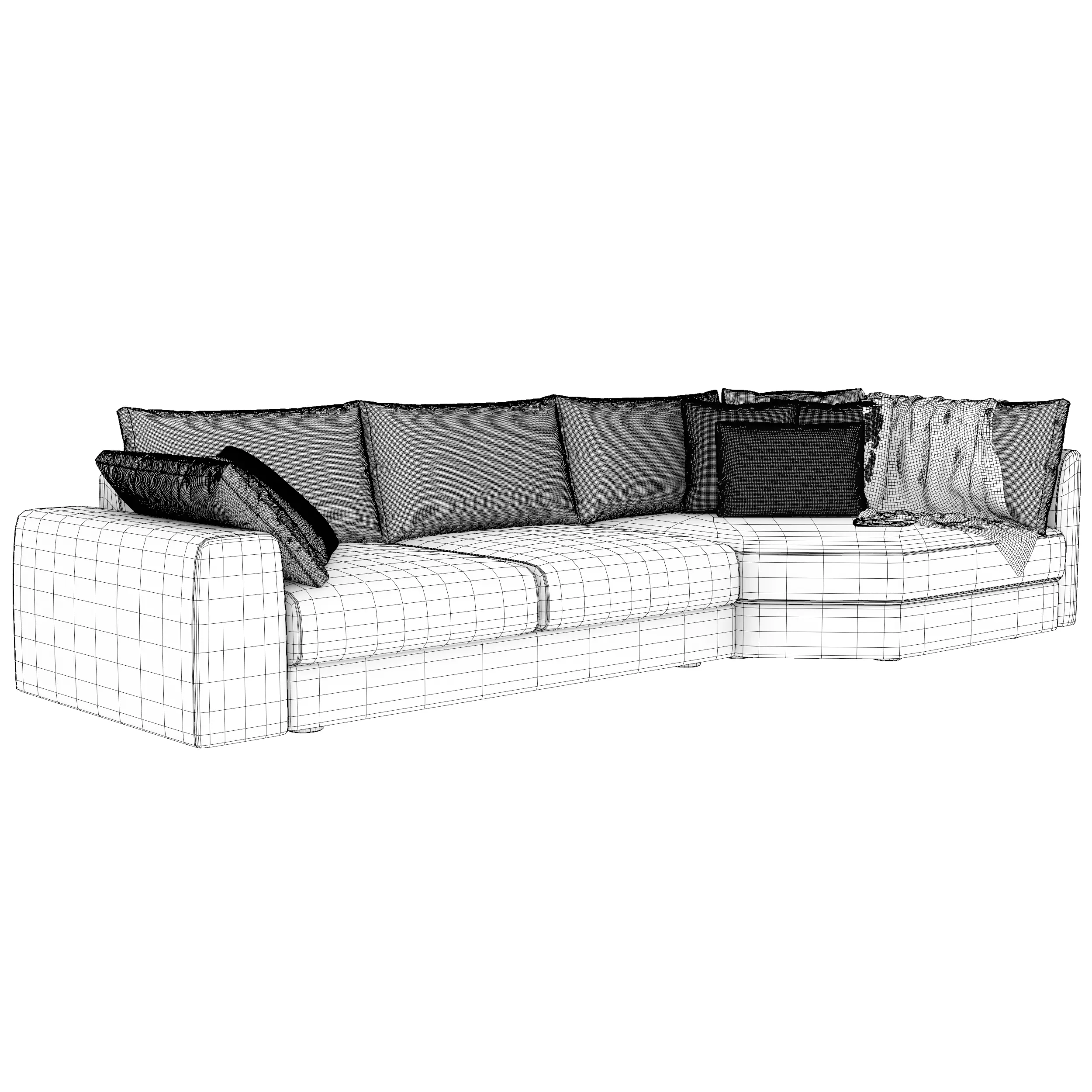 Modern corner sofa 3D model_3