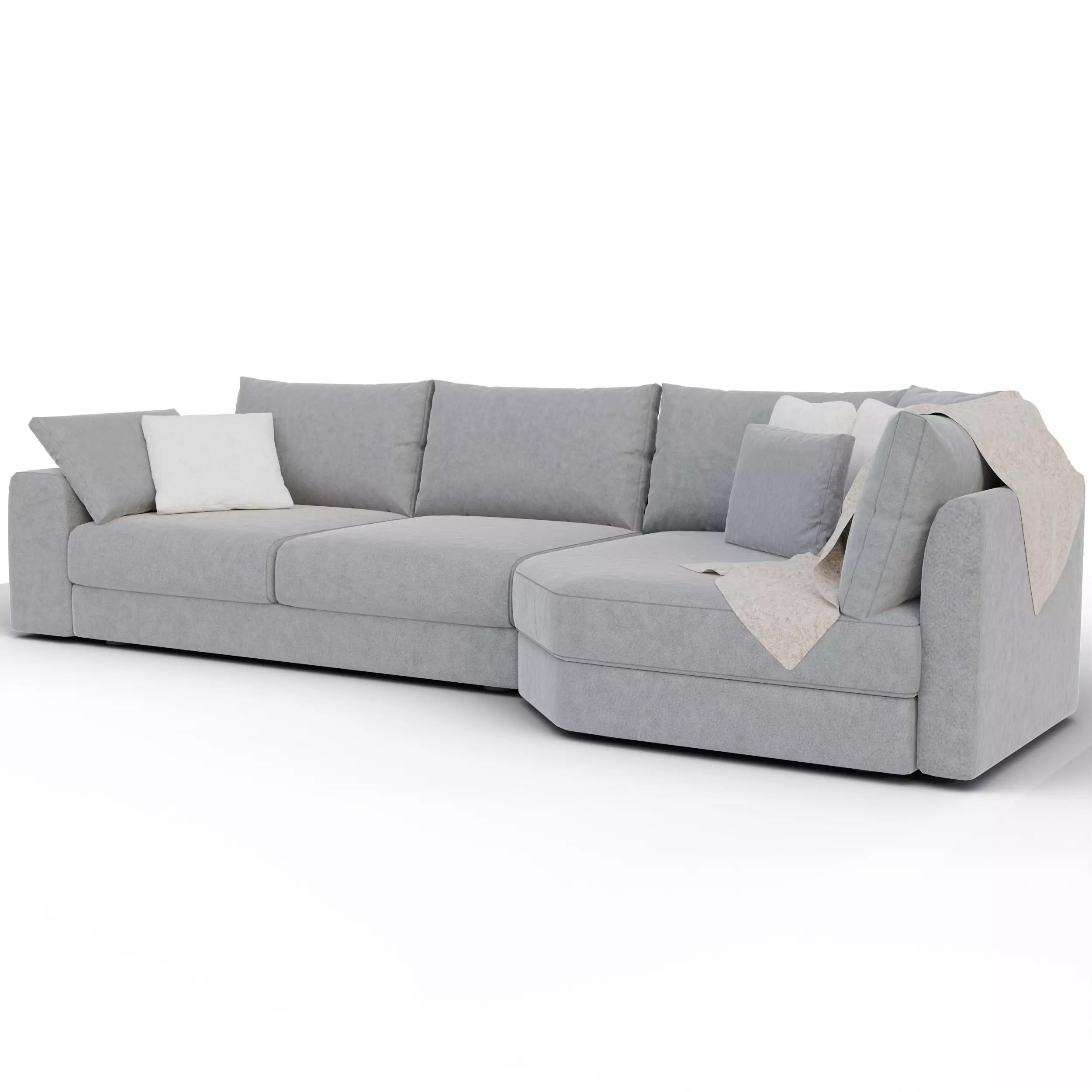 Modern corner sofa 3D model_2