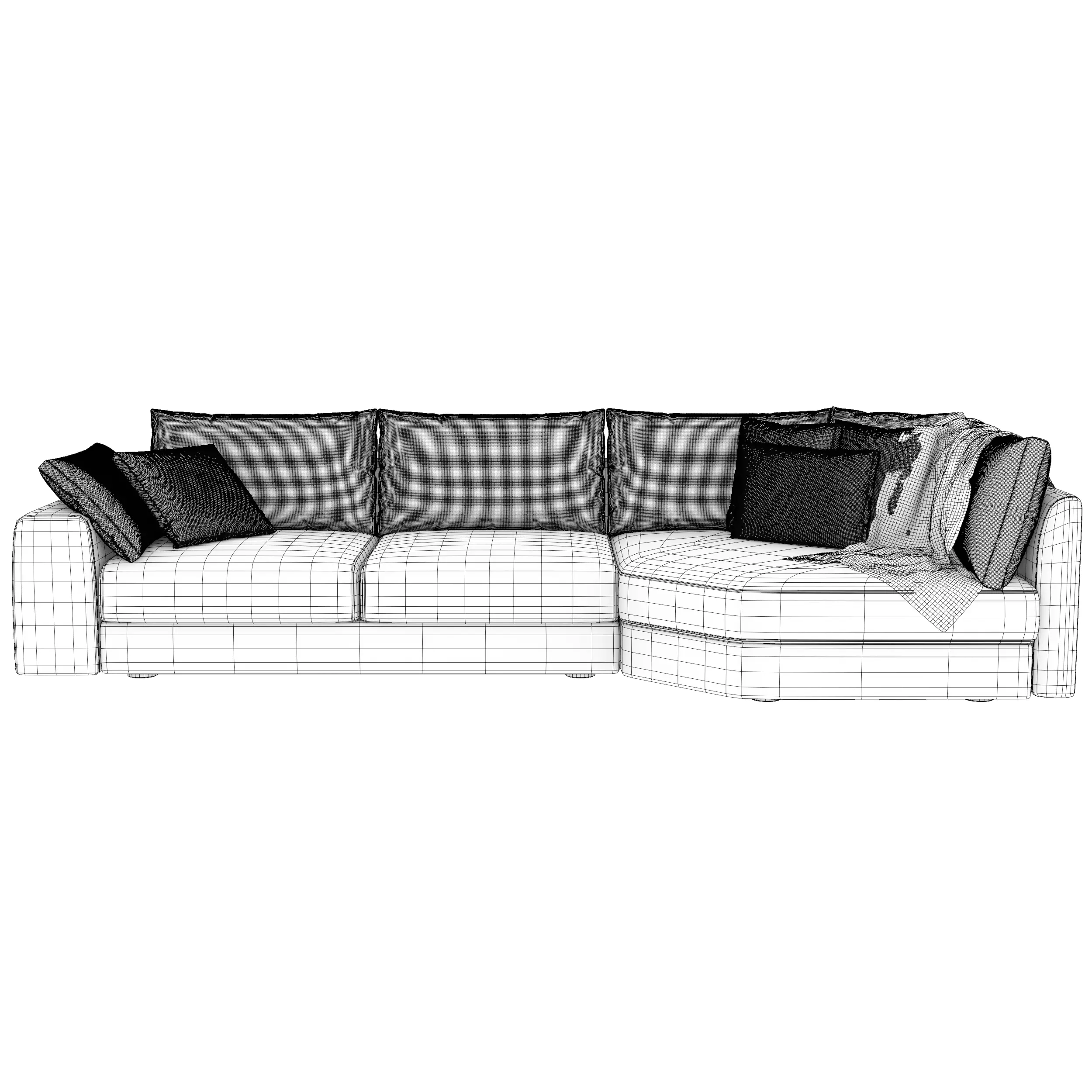 Modern corner sofa 3D model_4