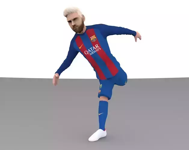 Lionel Messi full figurine textured 3D print model
