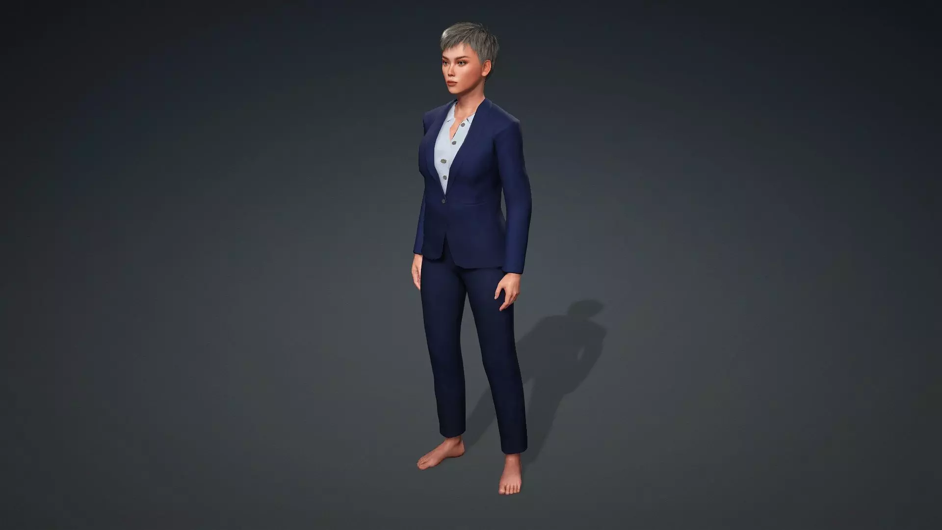 Realistic Woman Manager 3D Model 3D model_11