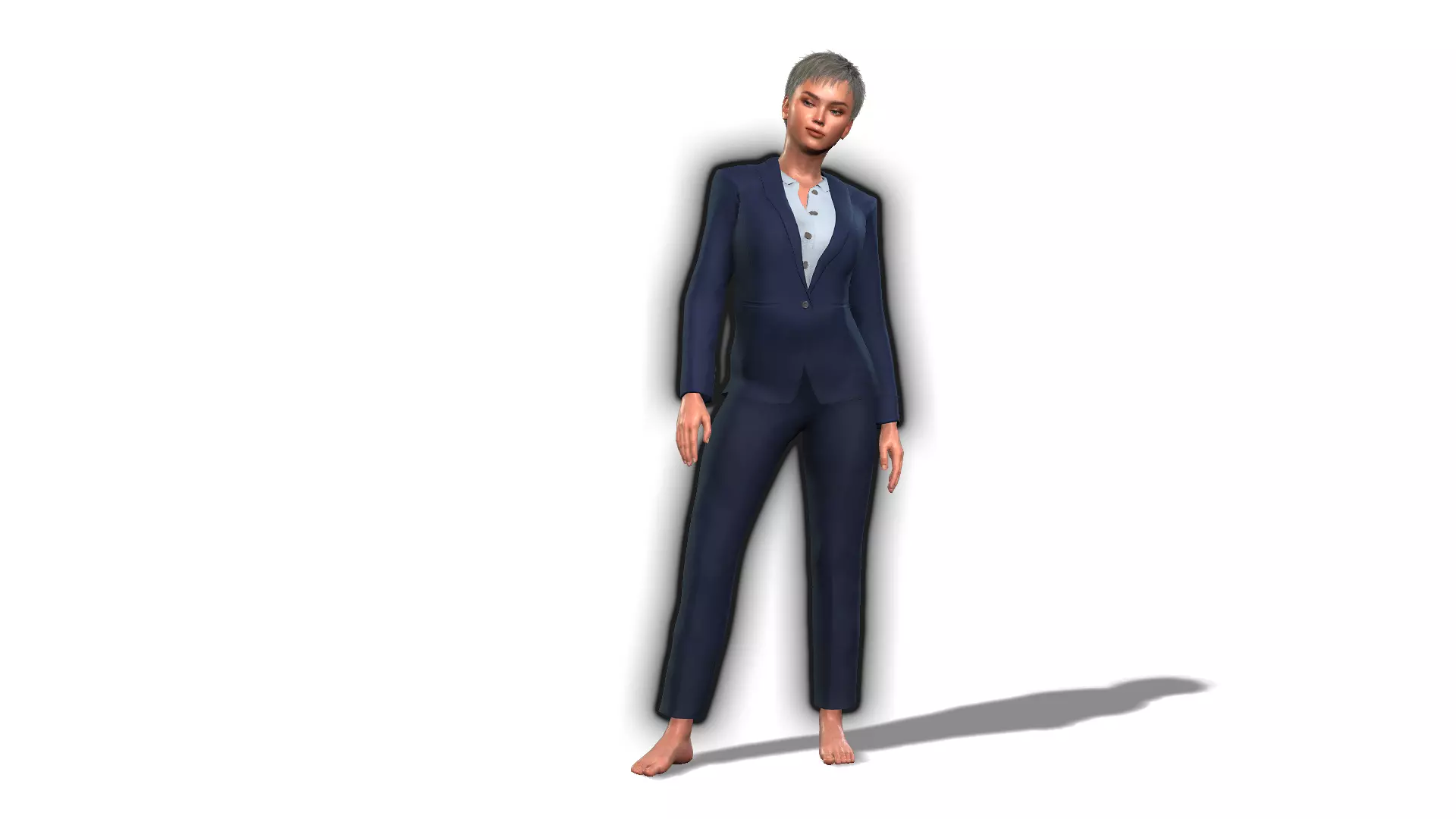 Realistic Woman Manager 3D Model 3D model_0