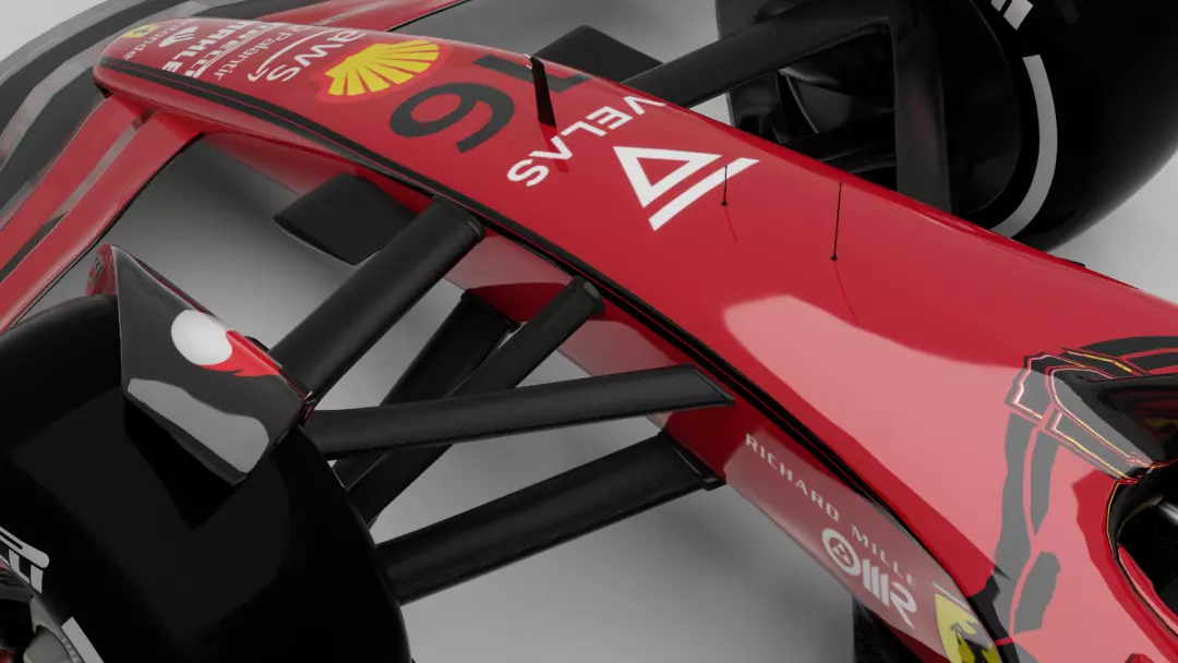 F1 Ferrari SF22 season 2022 Low-poly 3D model_9