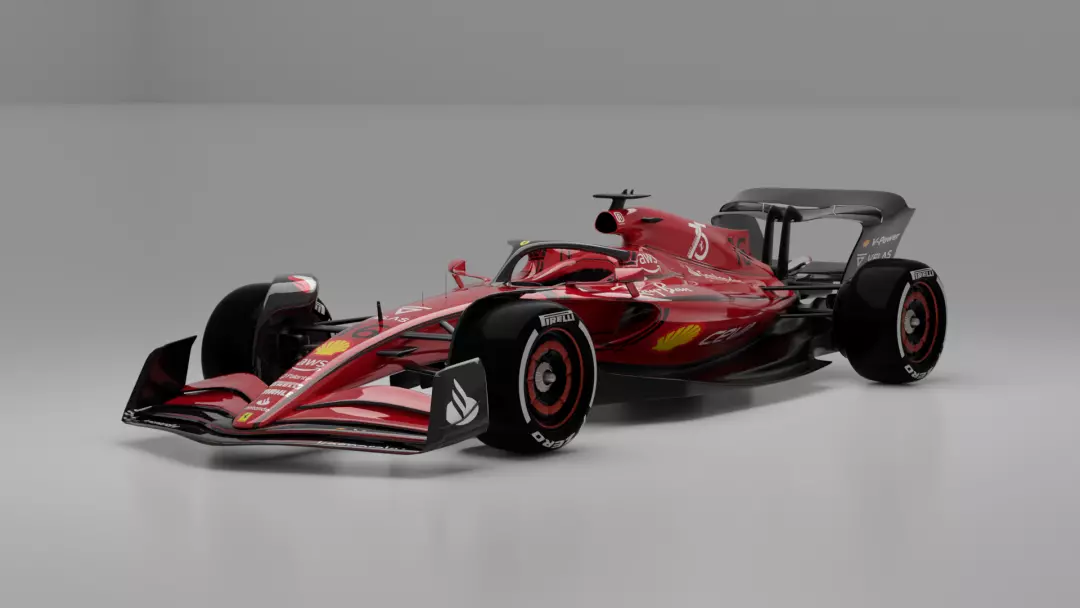 F1 Ferrari SF22 season 2022 Low-poly 3D model_0