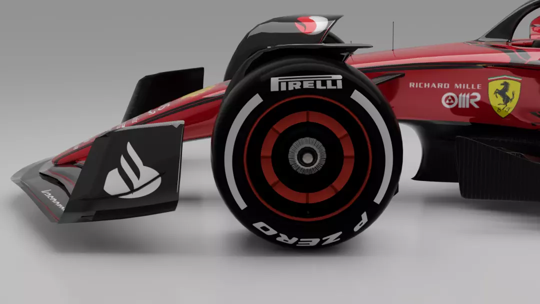 F1 Ferrari SF22 season 2022 Low-poly 3D model_11
