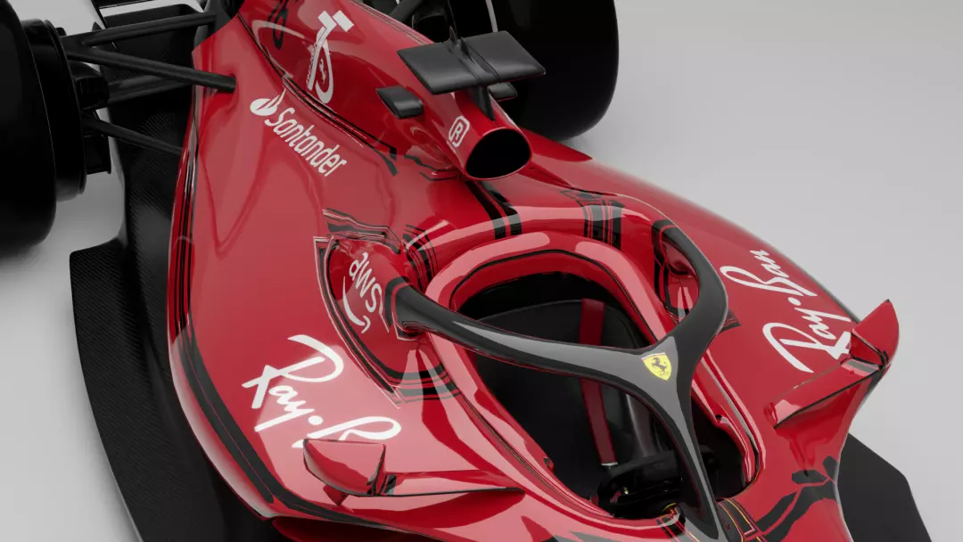 F1 Ferrari SF22 season 2022 Low-poly 3D model_7