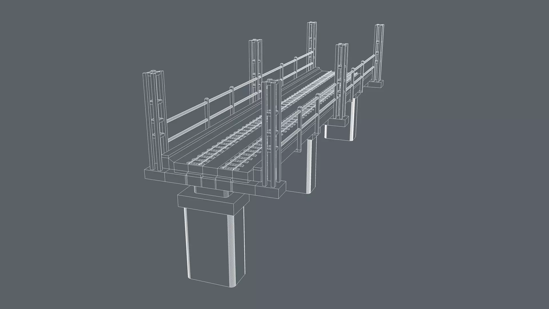 Railway Bridge 3D model_11