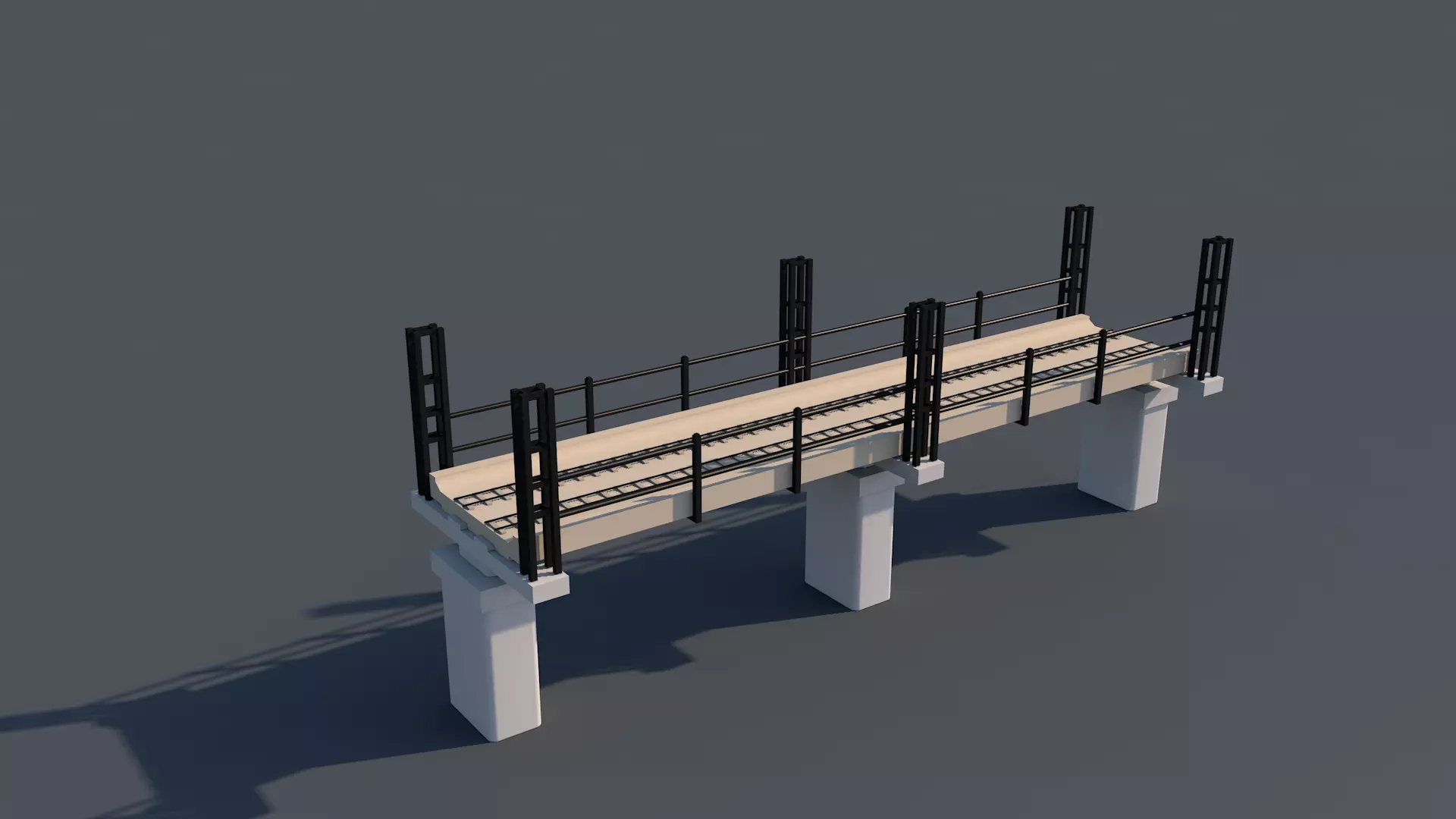 Railway Bridge 3D model_7