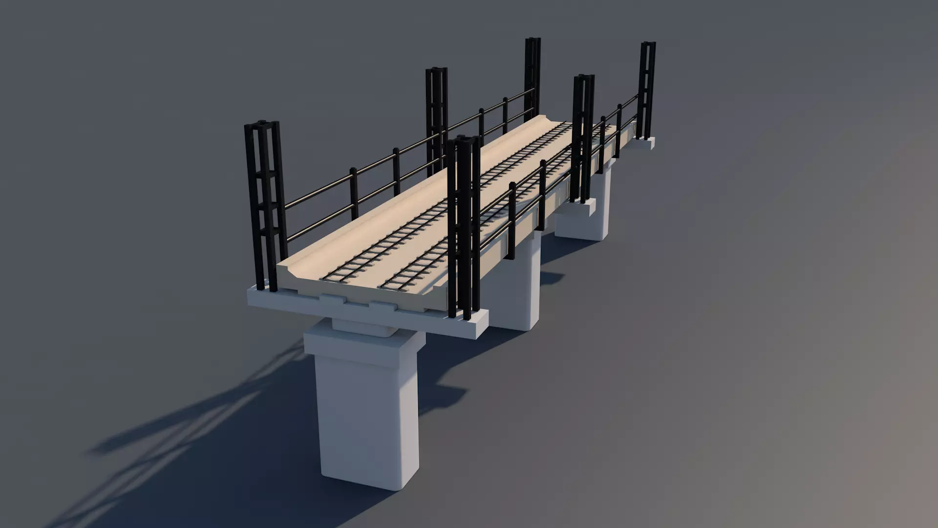 Railway Bridge 3D model_3