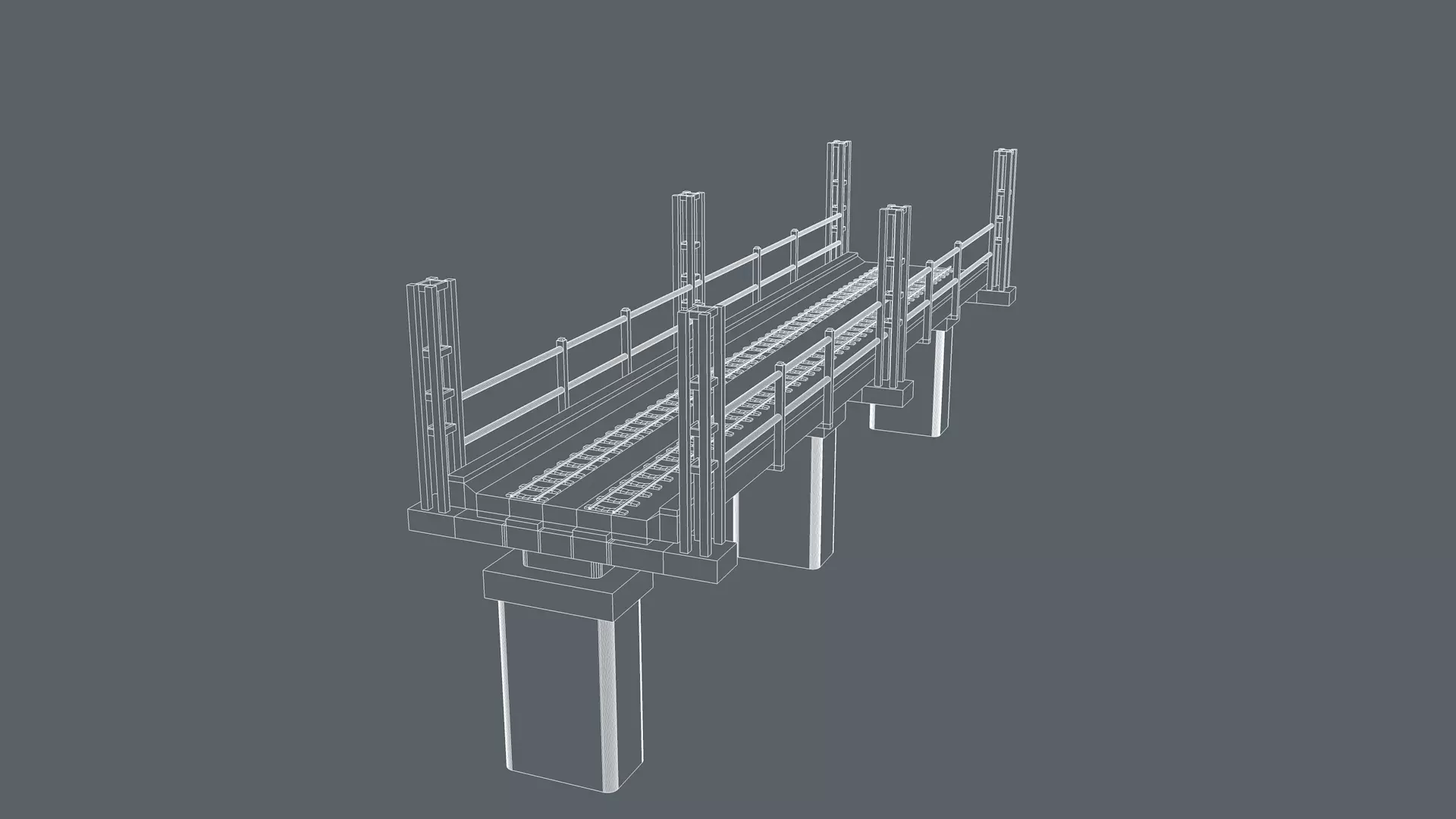 Railway Bridge 3D model_8
