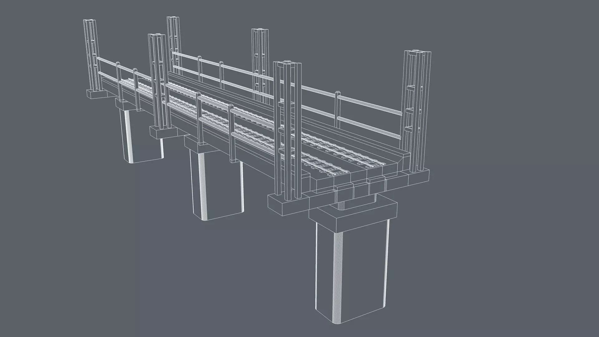 Railway Bridge 3D model_14