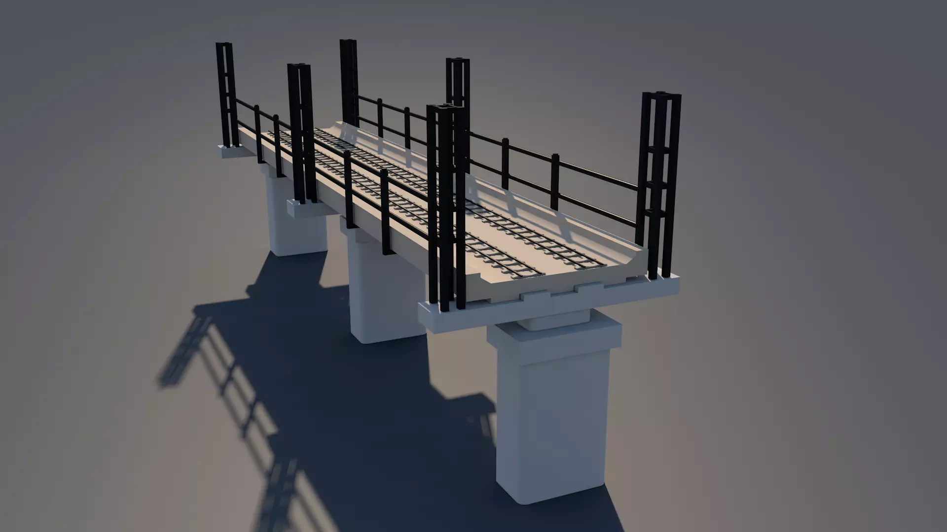 Railway Bridge 3D model_5