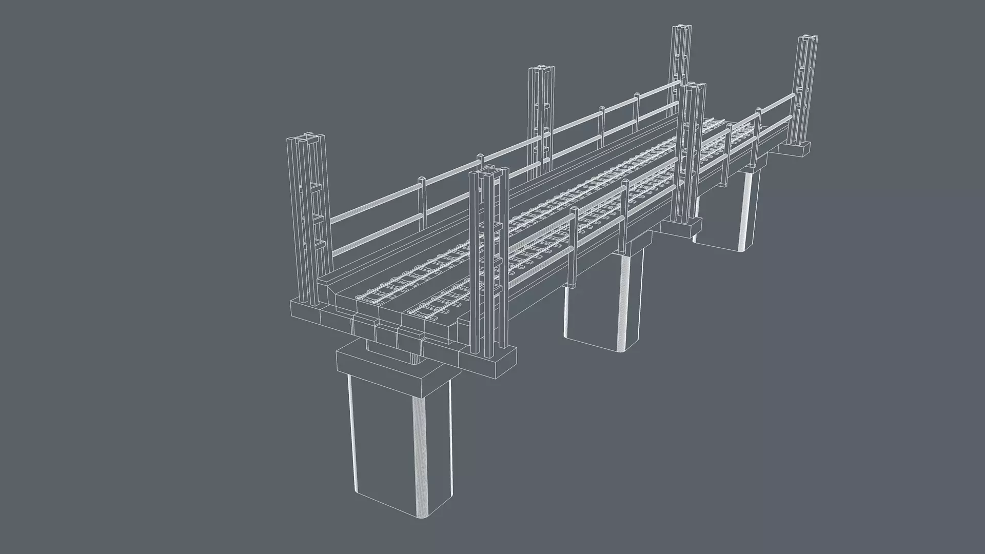 Railway Bridge 3D model_12
