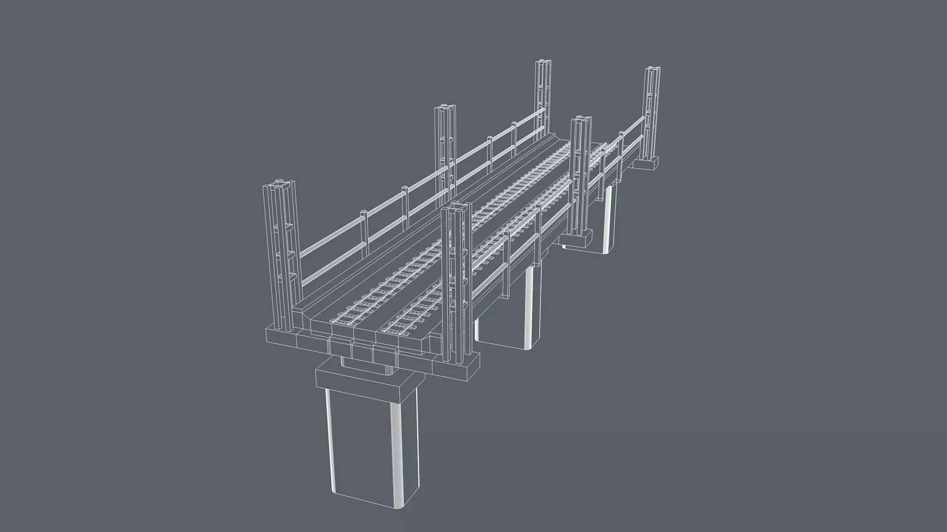 Railway Bridge 3D model_9