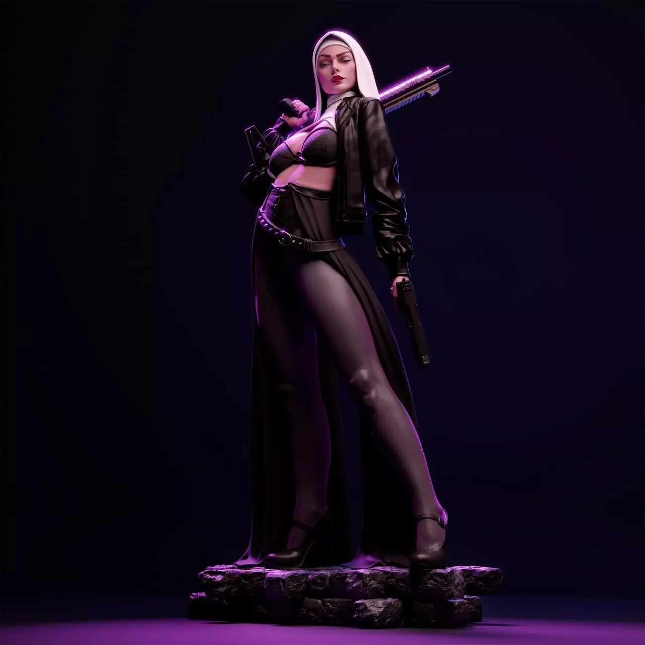 NUN WHITE GUNN 3D print model_3