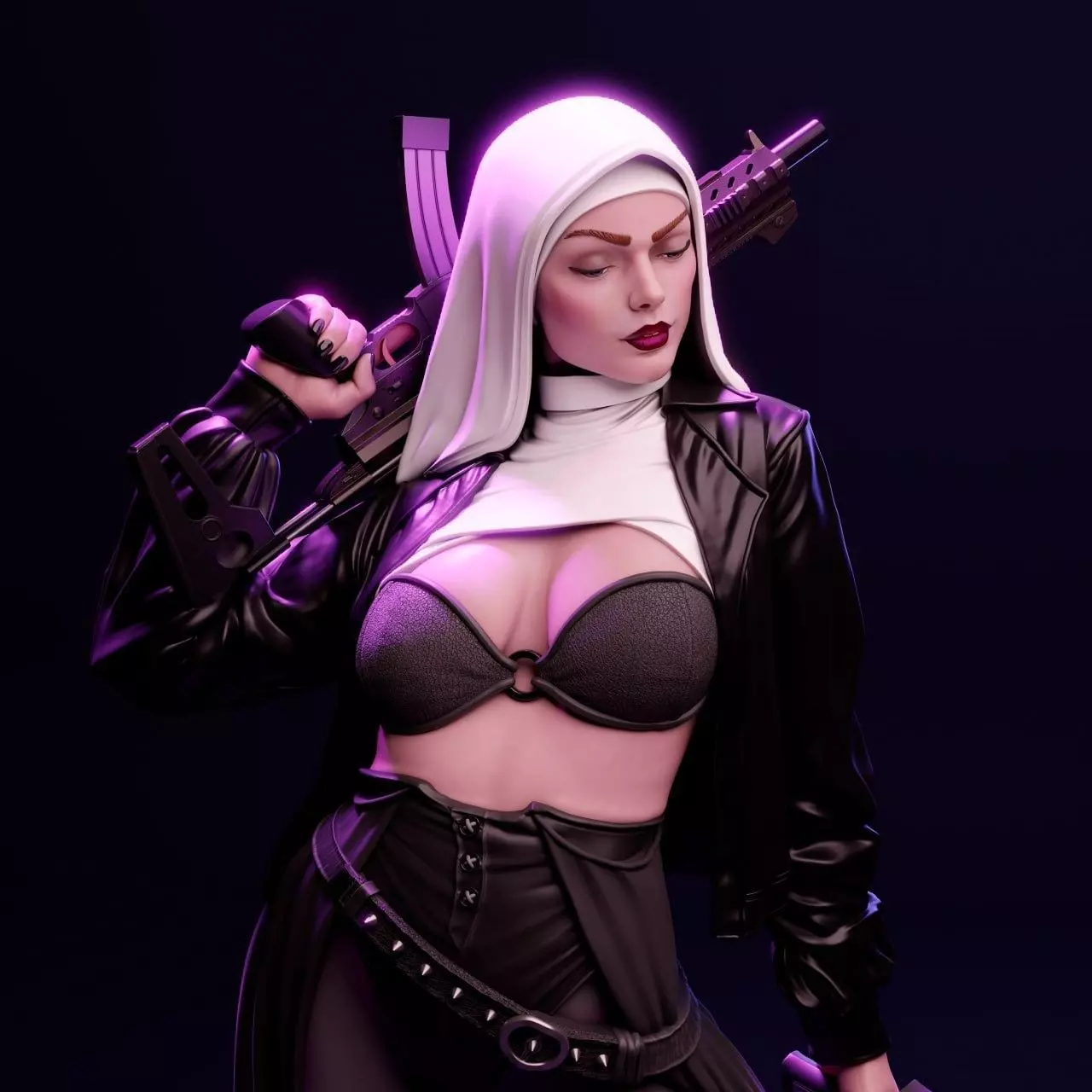 NUN WHITE GUNN 3D print model_0