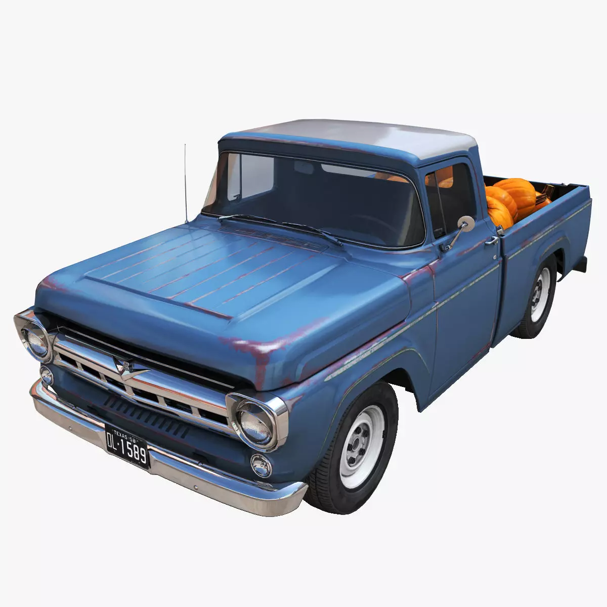 Helloween pickup truck Low-poly 3D model