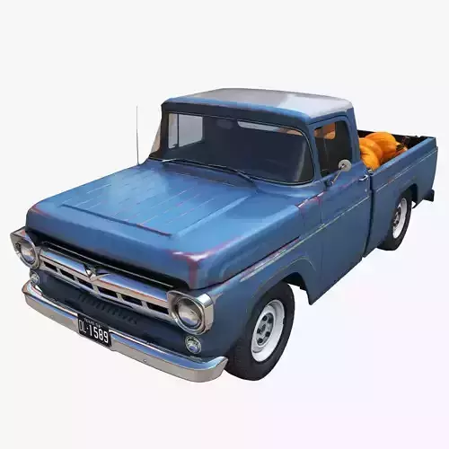 Helloween pickup truck Low-poly 3D model
