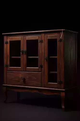 colonial-style mahogany cabinet 3D model