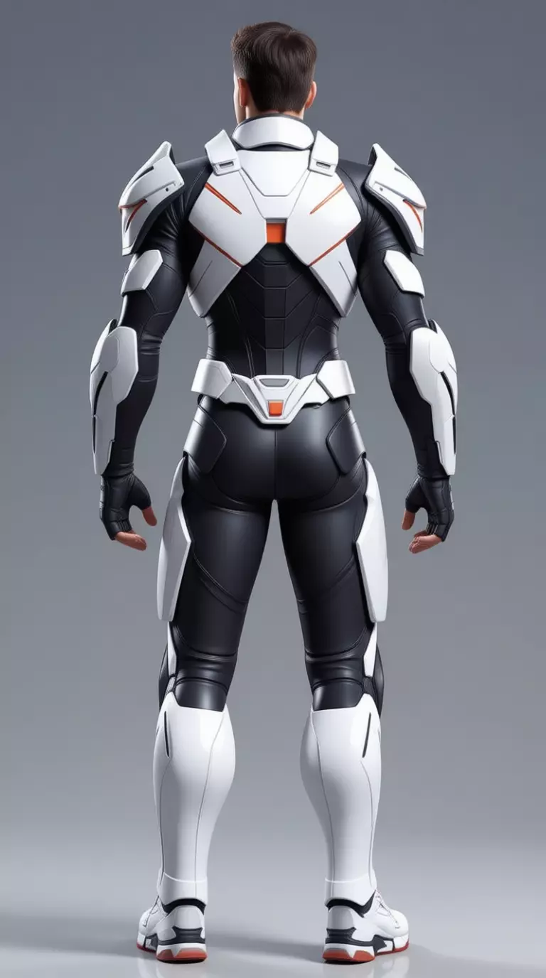 Futuristic Soldier Suit 3D Model White Armor Sci-Fi Design Low-poly 3D model_4