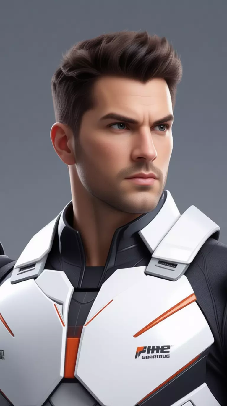 Futuristic Soldier Suit 3D Model White Armor Sci-Fi Design Low-poly 3D model_1