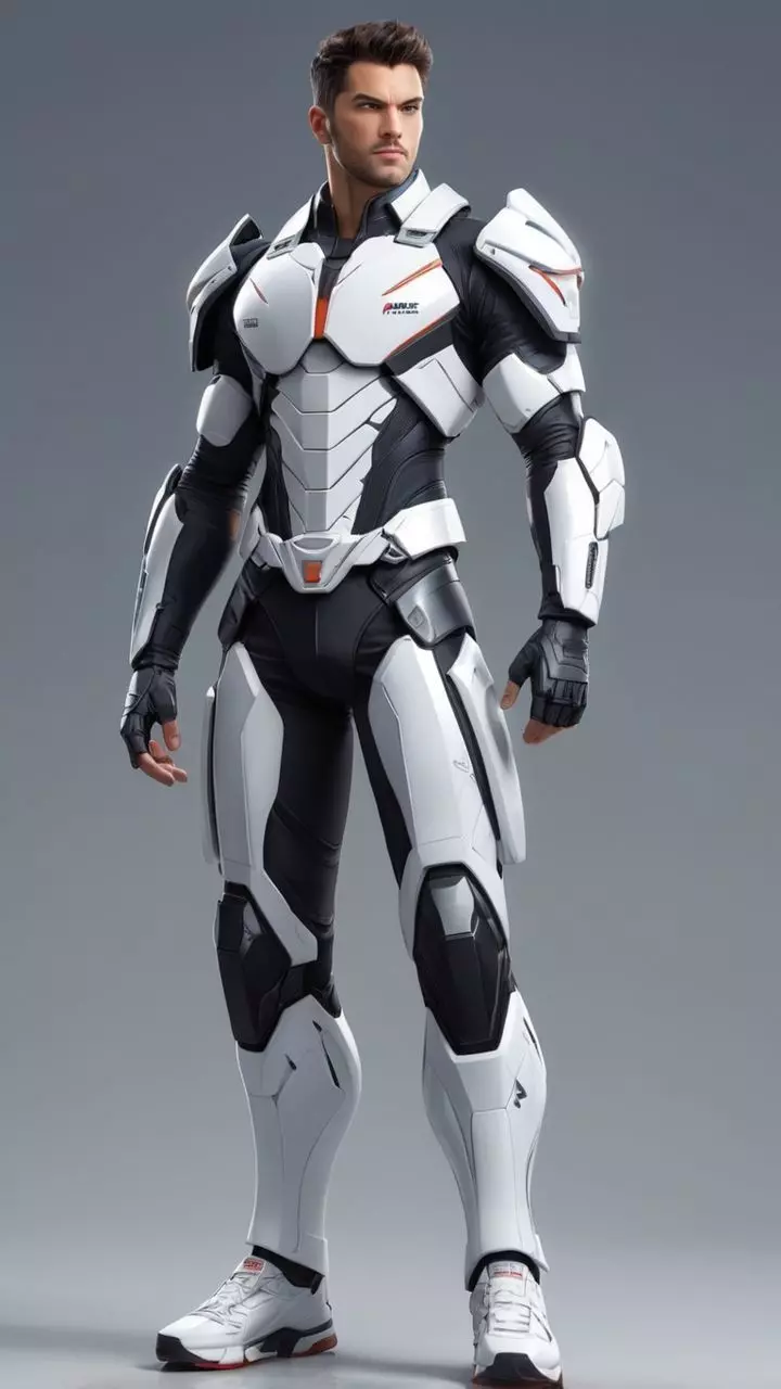 Futuristic Soldier Suit 3D Model White Armor Sci-Fi Design Low-poly 3D model_0