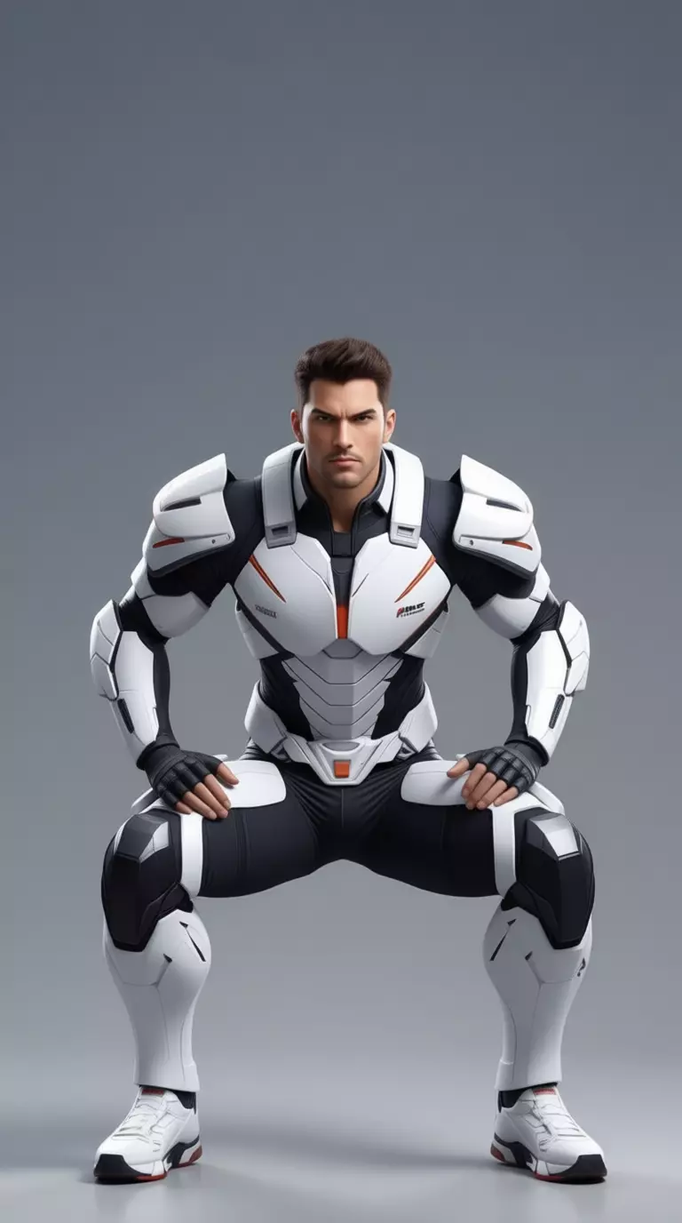 Futuristic Soldier Suit 3D Model White Armor Sci-Fi Design Low-poly 3D model_9