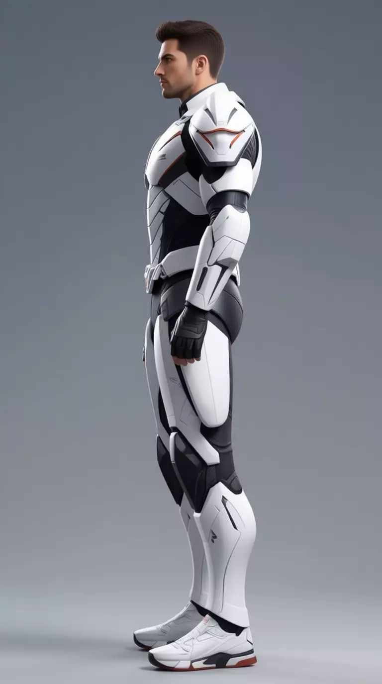 Futuristic Soldier Suit 3D Model White Armor Sci-Fi Design Low-poly 3D model_3