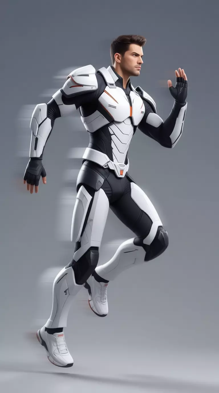Futuristic Soldier Suit 3D Model White Armor Sci-Fi Design Low-poly 3D model_7