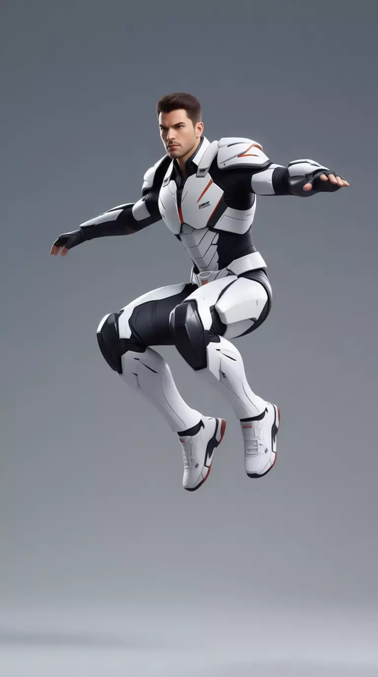 Futuristic Soldier Suit 3D Model White Armor Sci-Fi Design Low-poly 3D model_8