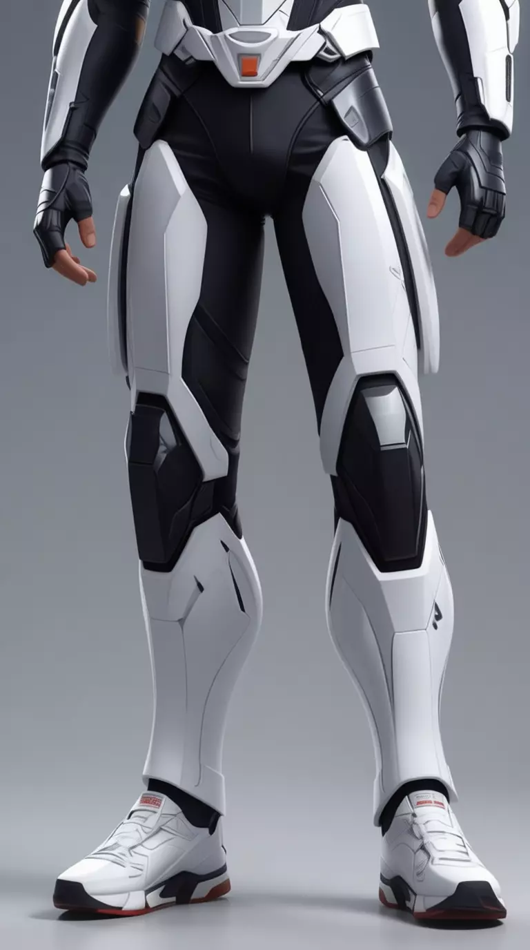Futuristic Soldier Suit 3D Model White Armor Sci-Fi Design Low-poly 3D model_5