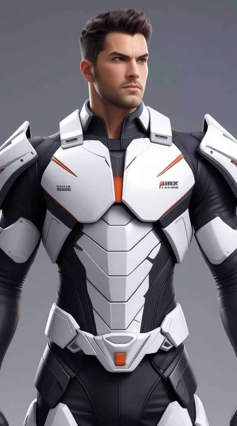Futuristic Soldier Suit 3D Model White Armor Sci-Fi Design Low-poly 3D model_6