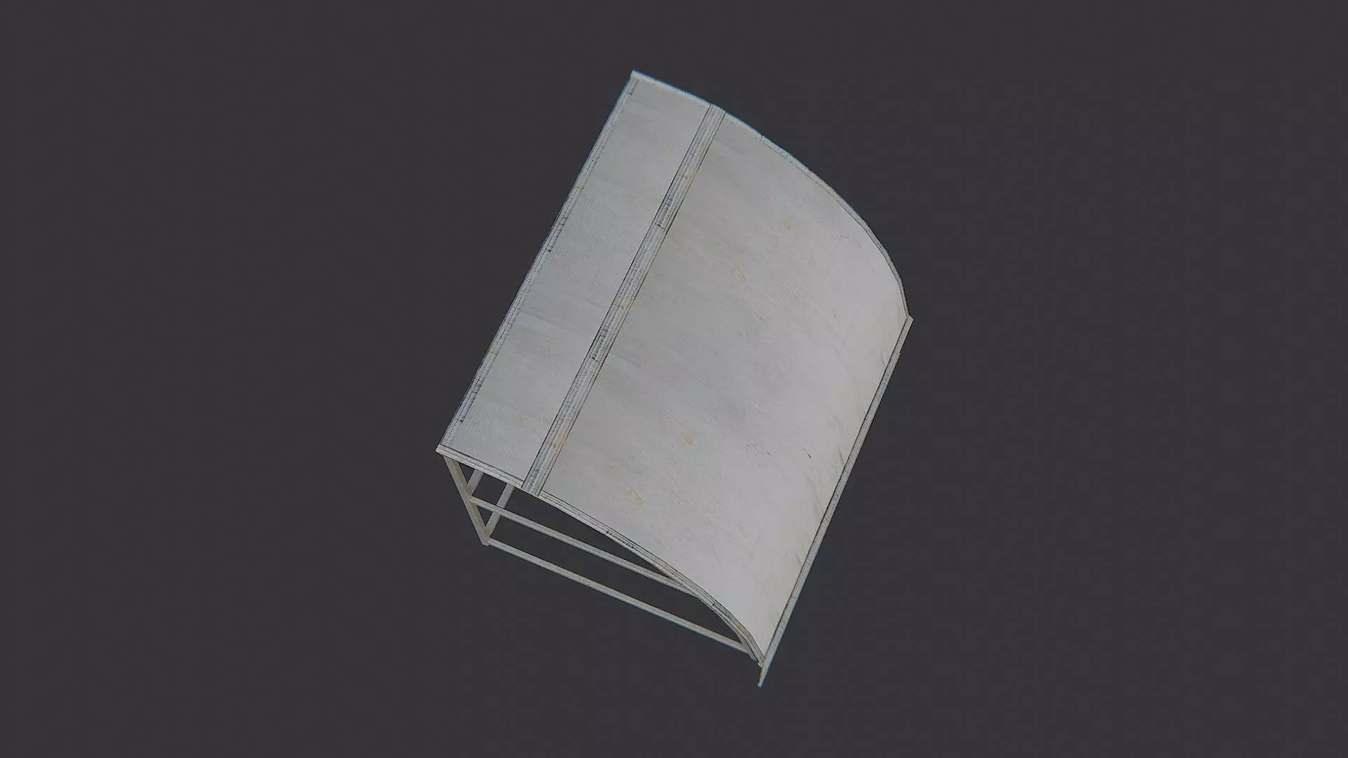 Blue Curved Awning Cloth for Facades Low-poly 3D model_4