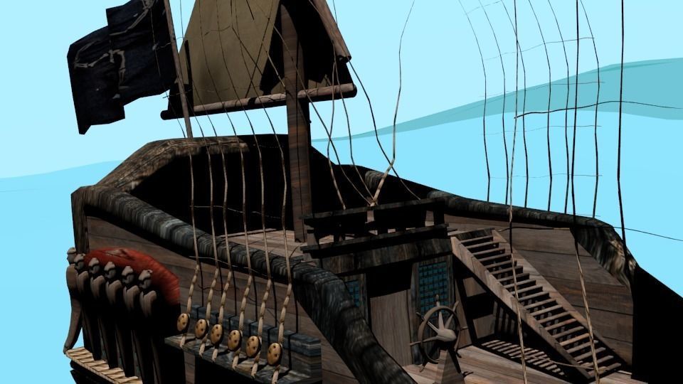 Pirate ship The Walrus Low-poly 3D model_4