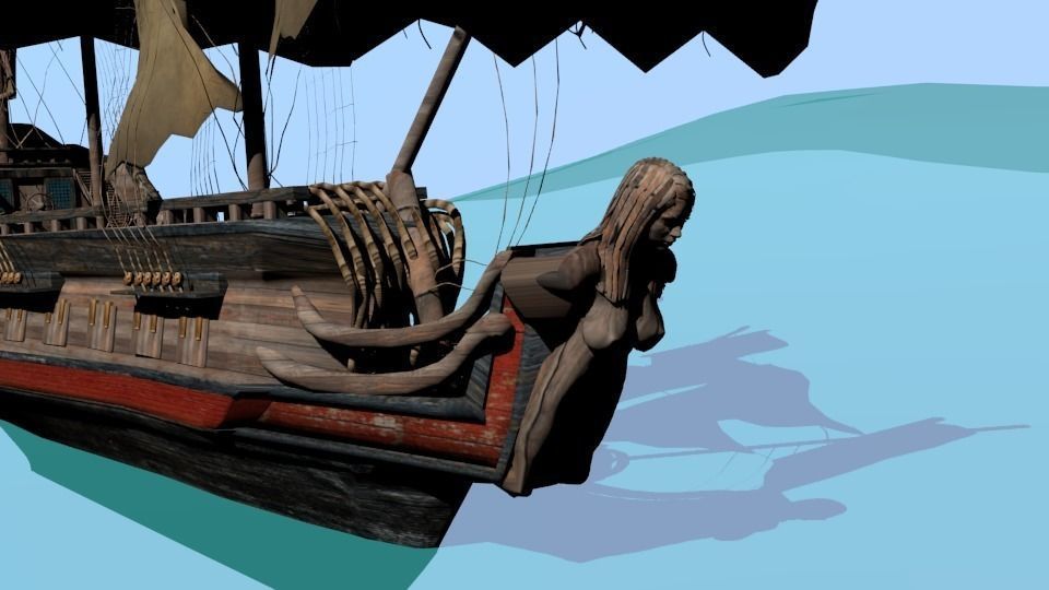 Pirate ship The Walrus Low-poly 3D model_2