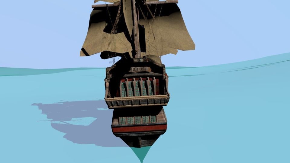 Pirate ship The Walrus Low-poly 3D model_6