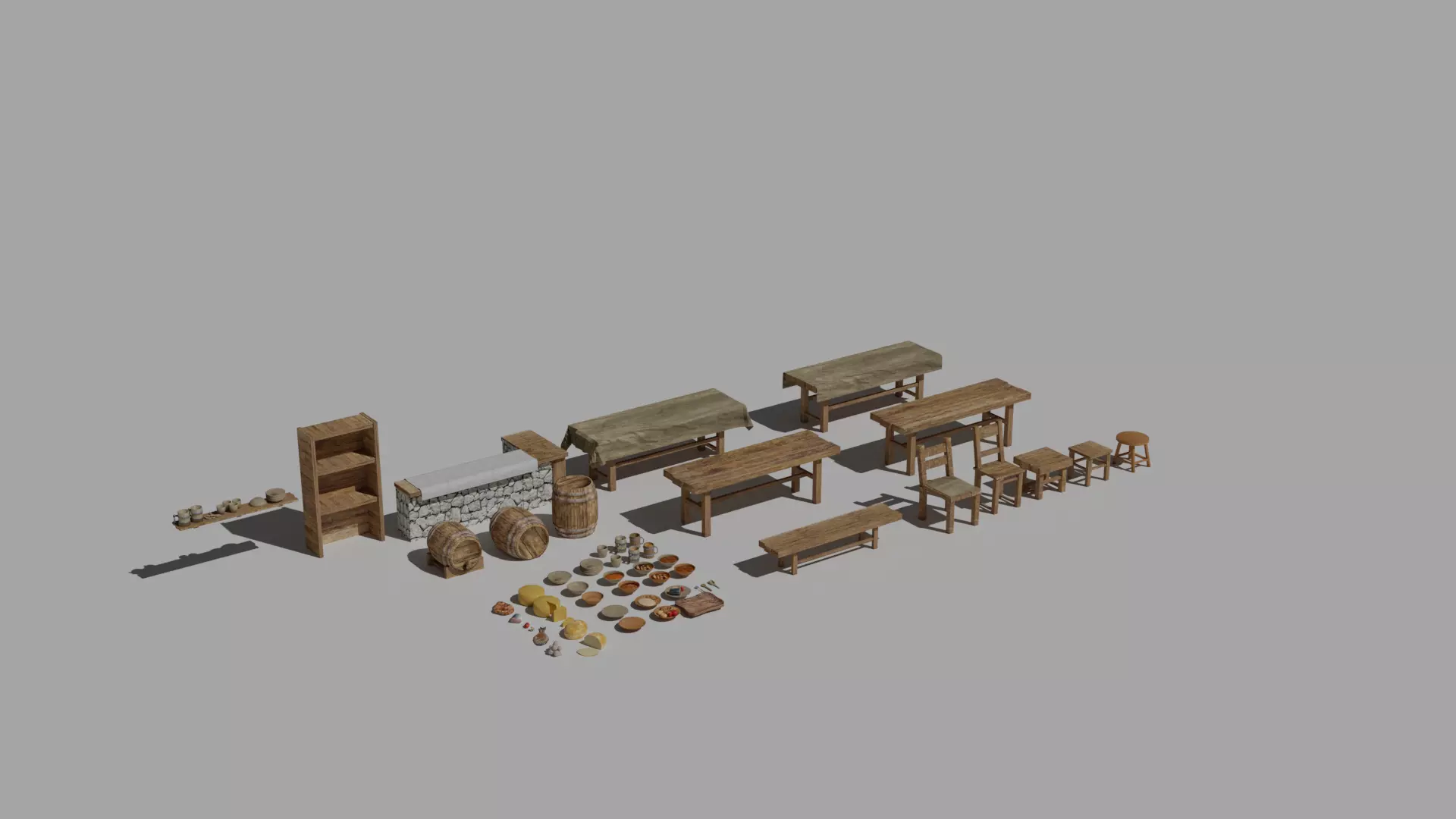 Medieval assets 3D model_2