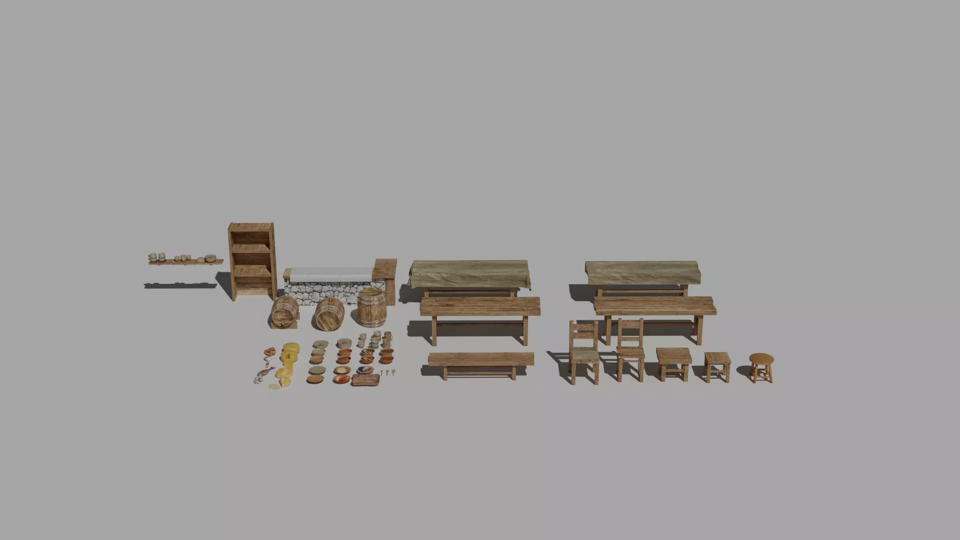 Medieval assets 3D model_1