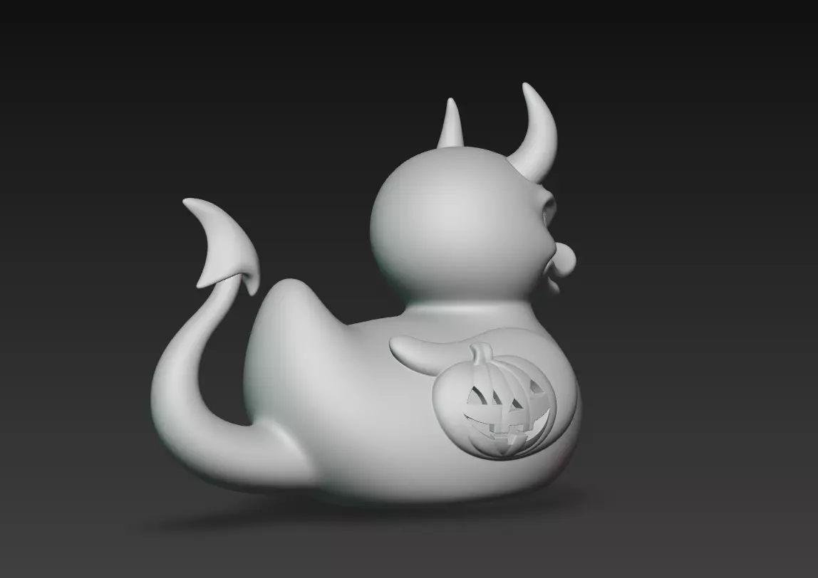 Devil Duck - Halloween Demon Edition 3D Model 3D print model_12