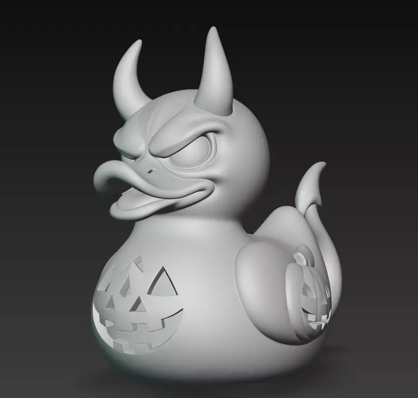 Devil Duck - Halloween Demon Edition 3D Model 3D print model_9