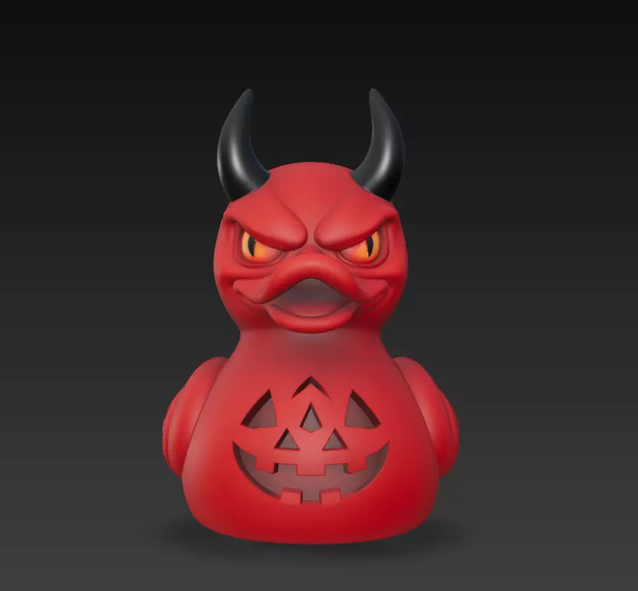 Devil Duck - Halloween Demon Edition 3D Model 3D print model_1