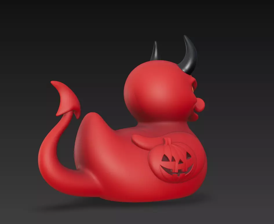 Devil Duck - Halloween Demon Edition 3D Model 3D print model_6