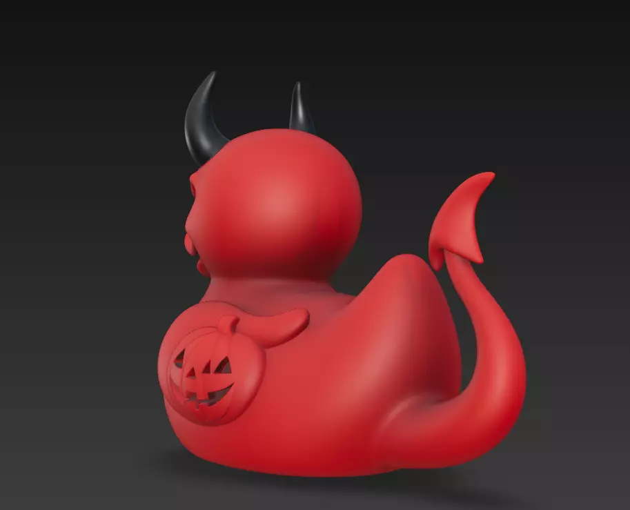Devil Duck - Halloween Demon Edition 3D Model 3D print model_4