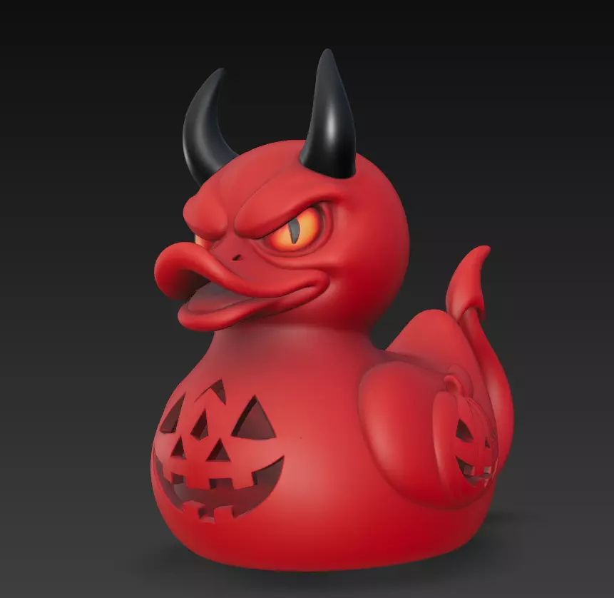 Devil Duck - Halloween Demon Edition 3D Model 3D print model_2